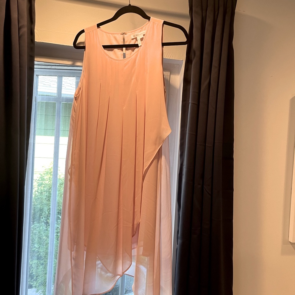 BCBC Generation Blush Tiered Elegant Cocktail Dress. Lined NWOT Size L
